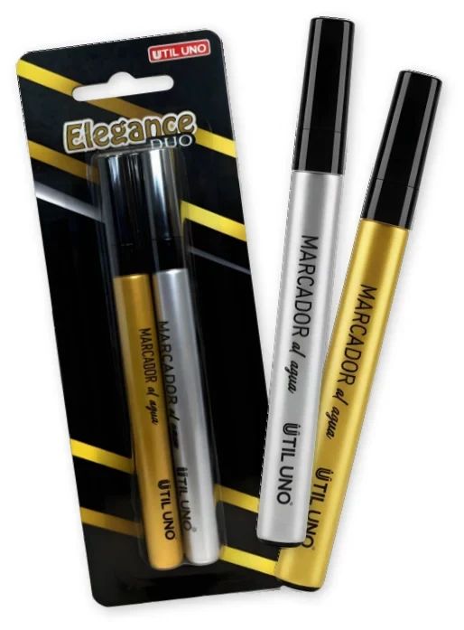 Marcador Elegance Dúo oro y plata