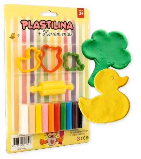 Plastilina con herramientas